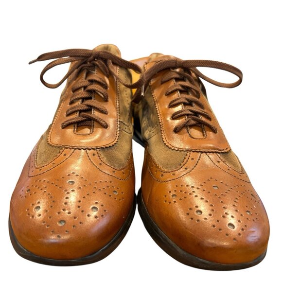 J Peterman Brown Suede Leather Brogue Wingtip Oxford Shoes Mens Size 13 M Dress main image 8